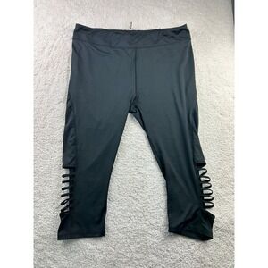 Zone Pro Women's Black 3X Leggings Stretch Activewear Cutout Detail